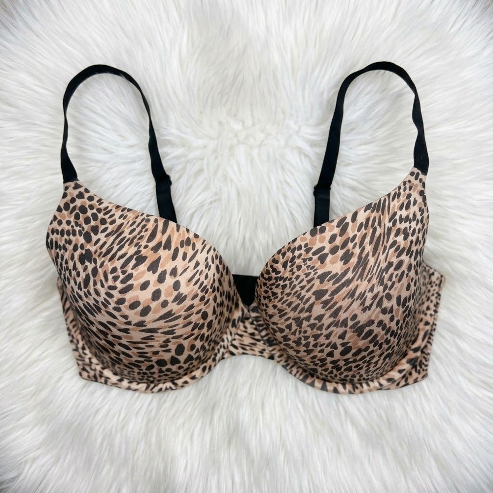 Victoria's Secret Biofit Demi Uplift Bra Womens 34DD Leopard Print Underwire